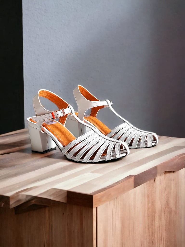 Tacones Génesis semipiel blanca tacón 6 cms / GENEFC-05