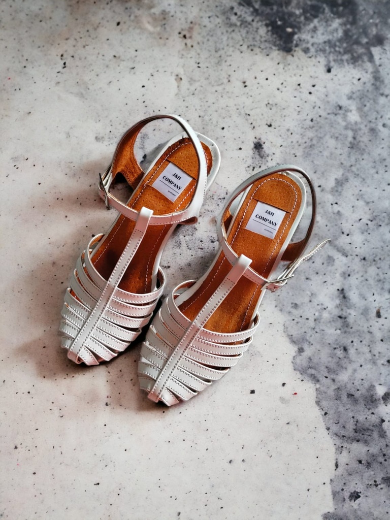 Tacones Génesis semipiel blanca tacón 6 cms / GENEFC-05