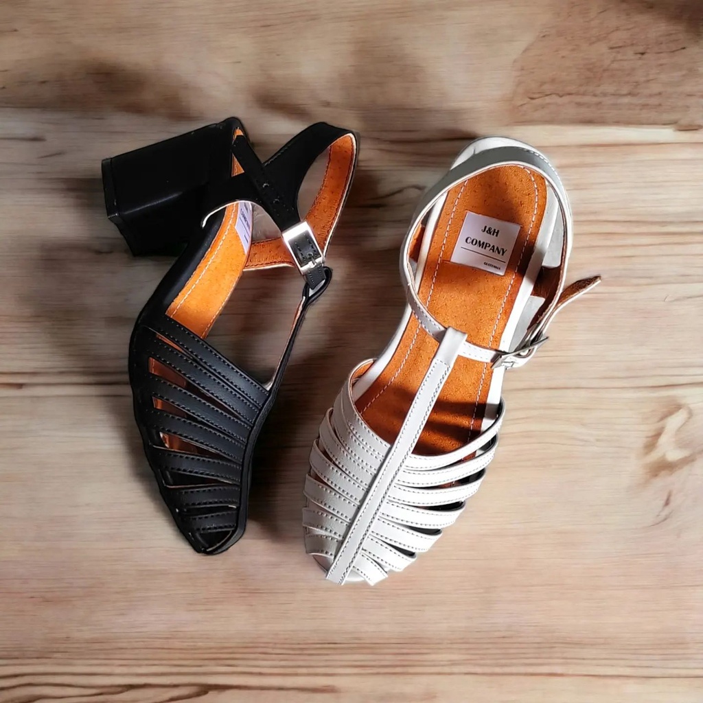 Tacones Génesis semipiel negra tacón 6 cms. / GENEFC-01
