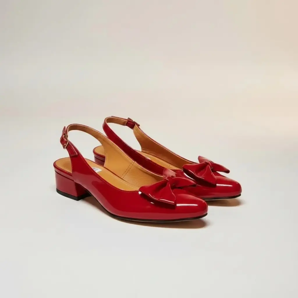 Tacones Leah moño charol color rojo, Tacón 3cms / LEAHTAMOFC-04