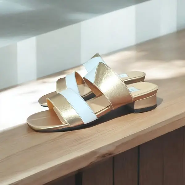 Tacones Sol semipiel gold rosa y blanca tacón 2 cms. / Soltafc-01