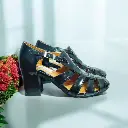 Tacones Cangrejera Mariana Semipiel negra tacón 6 cms.  / Cangmartfc-01