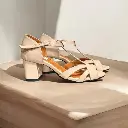 Tacones Eda semipiel beige tacón 6 cms. / Edafc-09