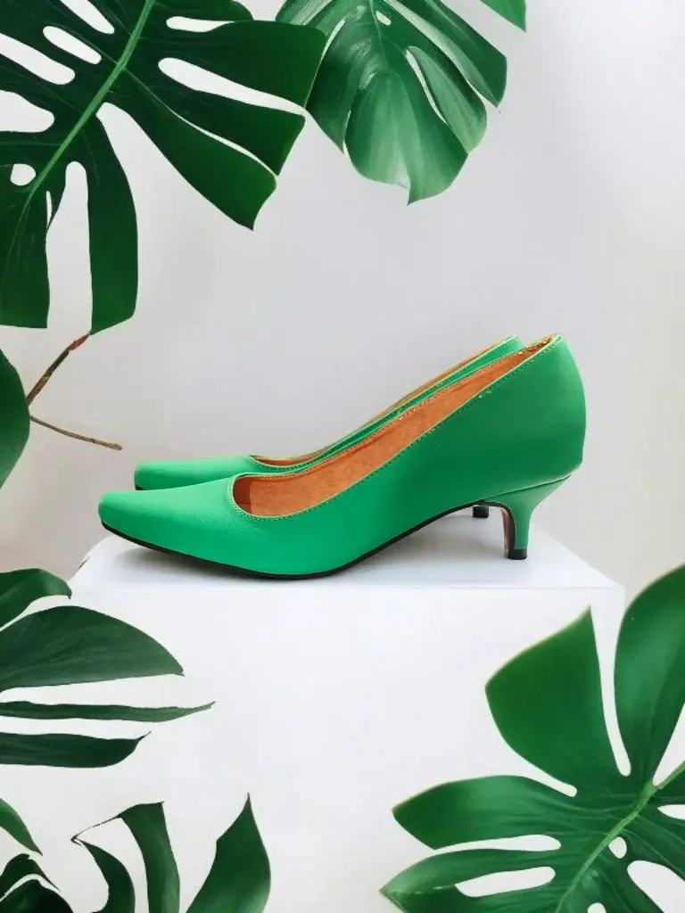 Tacones Stilettos polo verde limón, tacón aguja 5 cms.  / STILEFC-69 