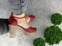Tacones Quetzalí todo en piel roja / QUETZ-P-06