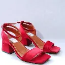 Tacones Darleen punta cuadrada, gamuza roja, tacón campana 6 cms /DARLEENFC-08 