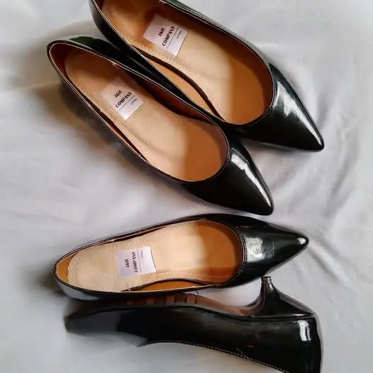 Tacones Carlota charol color negro, tacón aguja 3.5 / CARLOTAFC-07 