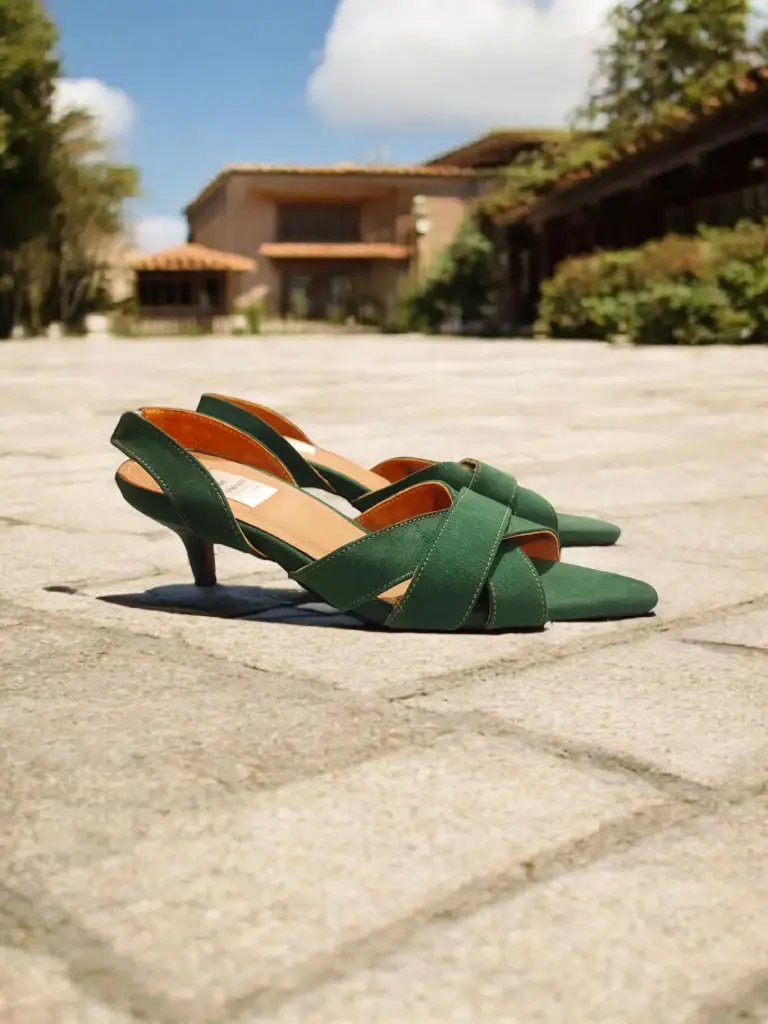 Tacones Esthela gamuza verde jade tacón 5 cms / ESTHELATAFC-01 