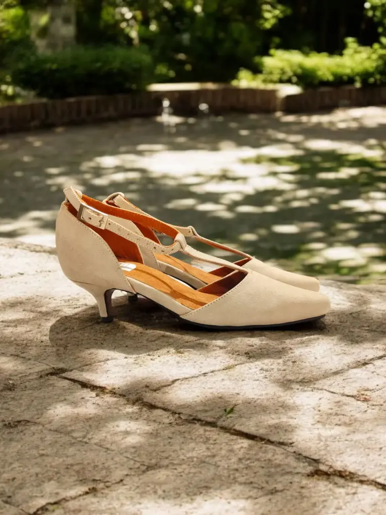 Tacones Megan gamuza beige tacón 5 cms / MEGANTAFC-03 