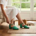 Tacones Sophia moda semipiel verde, tacón 3 cms. / SOPHIATAFC-07