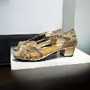 Tacones Eda semipiel gold rosa tacón 4 cms.