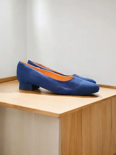 [STILEFC-101] Tacones Stilettos gamuza azul marino tacón 2 cms / Stilefc-101