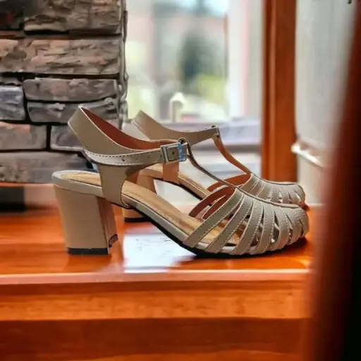 [GENEFC-12] Tacones Génesis semipiel beige tacón 6 cms. / GENEFC-12