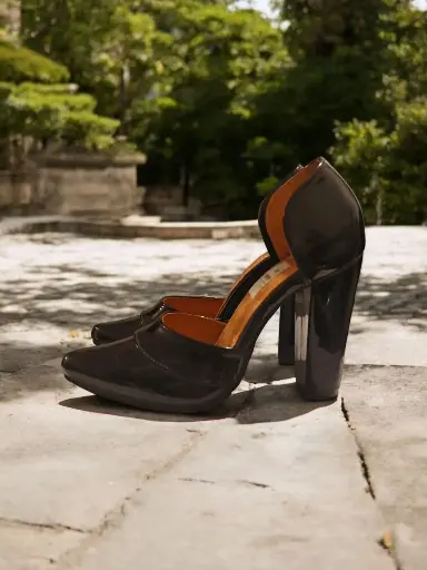 [LUCREFC-07] Tacones Stilettos Lucrecia charol color negro tacón cuadrado 10 cms. / LUCREFC-07 