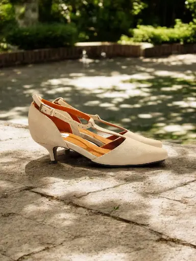 [MEGANTAFC-03] Tacones Megan gamuza beige tacón 5 cms / MEGANTAFC-03 