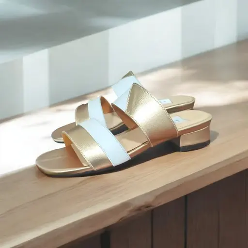 [SOLTAFC-01] Tacones Sol semipiel gold rosa y blanca tacón 2 cms. / Soltafc-01